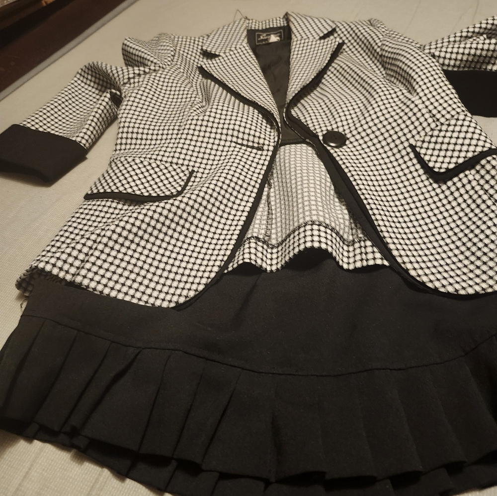 2 PC. Black and White skirt suit